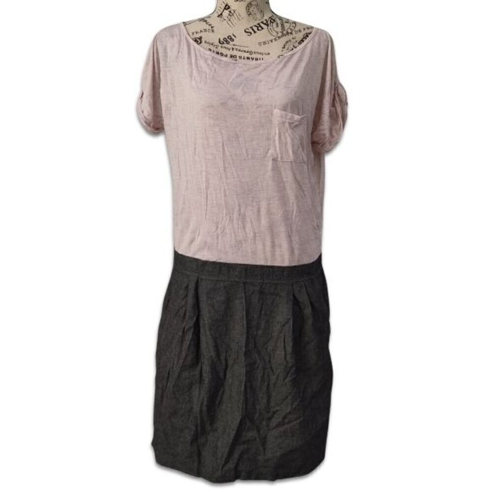 Armani Exchange Blush Pink Top with Charcoal Black Skirt Dress